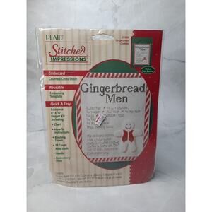 Vtg Plaid Stitched Impressions Counted Cross Stitch Kit 21869 Gingerbread Cookie